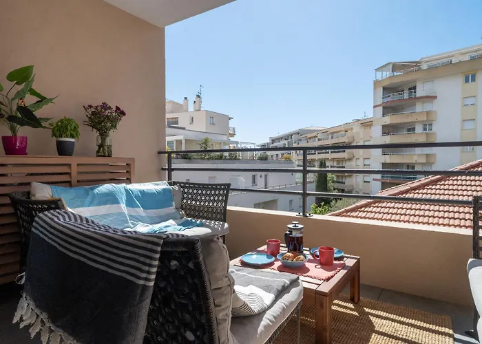 Апартаменти Pws - Sunny Modern Flat Near Juan Les Pins Pinede & - Terrace & Ac!